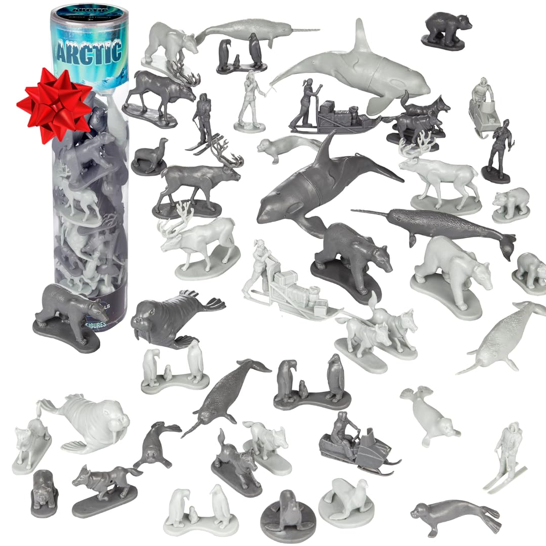 Amazon.co.jp: 北極動物アクションフィギュアプレイセット - 48個の